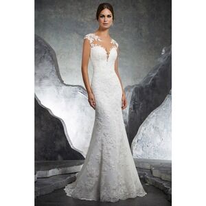 Morilee Madeline Gardner Kaylin Wedding Dress 5612 Ivory/Nude Mermaid Size 4